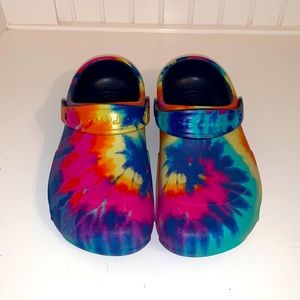 Never worn Tie-dye Crocs